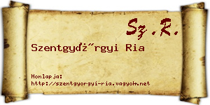 Szentgyörgyi Ria névjegykártya